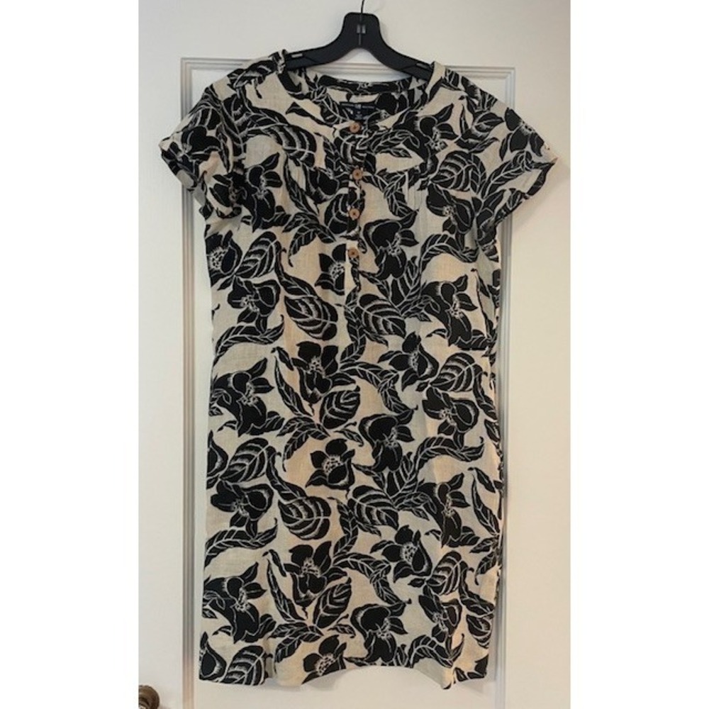GAP Floral Leaves Summer 100%  Linen  Dress Size 10